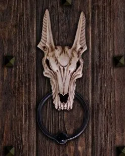 Anubis Totenschädel Türklopfer -Halloween Geschäft anubis skull tuerklopfer gothic deko und wohnaccessoires anubis skull doorknocker 52210 5