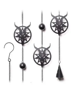 Baphomet Metall Windspiel Hängedeko 5 Baphomet Metall Windspiel Hängedeko -Halloween Geschäft baphomet metall windspiel halloween und gothic haengedeko alchemy england baphomet wind chime 52746