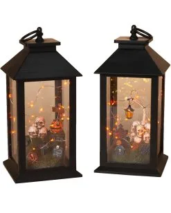 Halloween Laterne Friedhof Szenario Beleuchtet