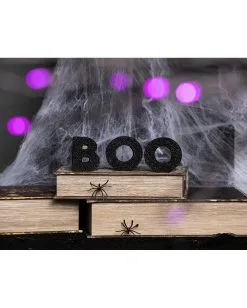 Schwarze Glitzer Holz Deko Boo -Halloween Geschäft boo glitzer standdeko glitter boo block decor buchstaben aufsteller halloween 53043 3