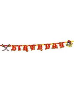 Red Pirate Buchstaben-Girlande -Halloween Geschäft buchstaben girlande red pirate geburtstags accessoire fuer seeraeuber happy birthday girlande piraten party dekoration 21729 3