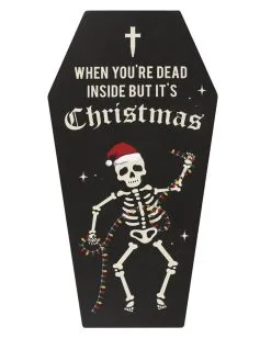 "Dead Inside Coffin" Cryptmas Wandbild In Sargform