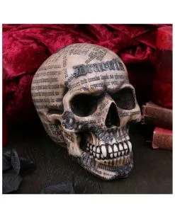 Dracula Totenkopf Mit Bram Stoker Zitaten -Halloween Geschäft dracula totenschaedel mit bram stoker zitaten vampir totenkopf gothic deko halloween tischdeko 50770 05