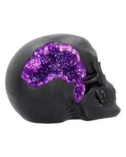 Geode Totenschädel Mit Violettem Gothic Glitter -Halloween Geschäft geode totenkopf mit violetten gothic glitzer geode skull with purple gothic glitter 39526 06
