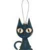 Holz Ornament Halloween Katze 8cm