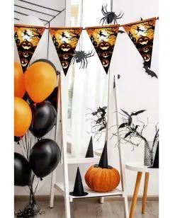 Wimpel Girlande Happy Halloween Kürbis 3m -Halloween Geschäft happy halloween kuerbis wimpel girlande happy halloween pumpkin banner halloween deko kinder 53200 3