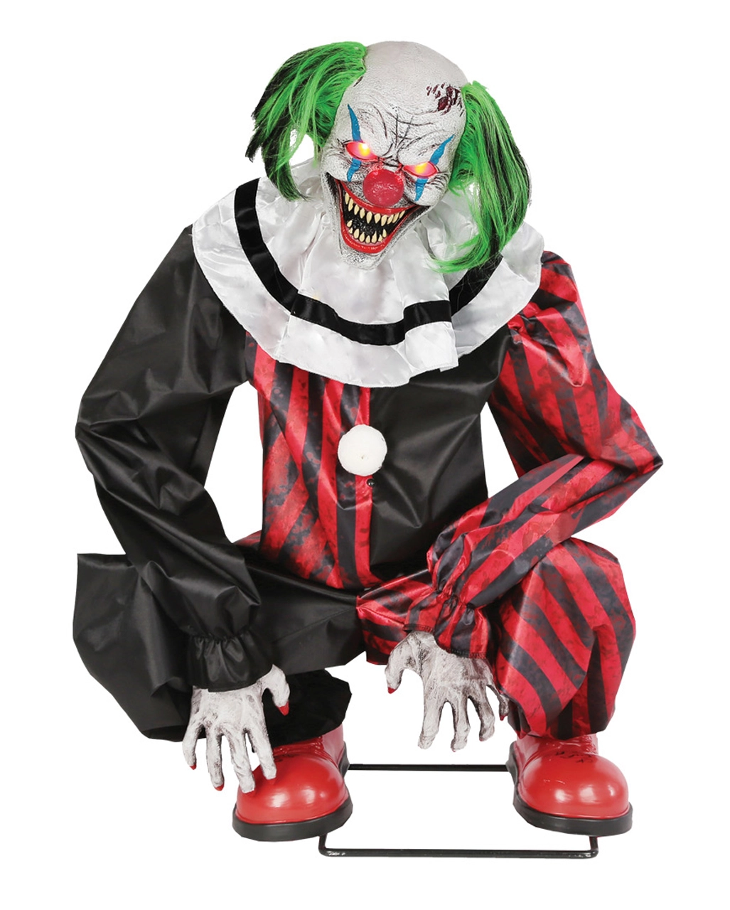 Hockender Horror Clown Animatronic Mit Bewegung 1 Hockender Horror Clown Animatronic Mit Bewegung
