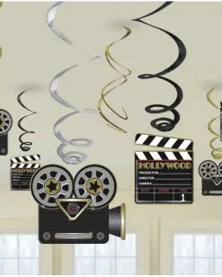 Hollywood Swirl Hängedekoration 12-teilig 3 Hollywood Swirl Hängedekoration 12-teilig -Halloween Geschäft hollywood deko swirl haengedekoration silvester und 20er jahre deko 38576
