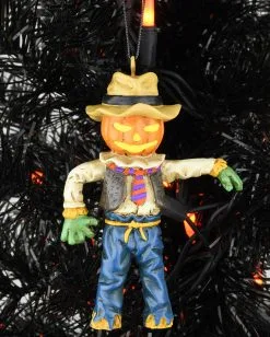 Kürbis Vogelscheuche Christbaumkugel 9,5cm -Halloween Geschäft kuerbis vogelscheuche weihnachtskugel halloween und horror weihnachtsdeko scarecrow ornament 54755 6