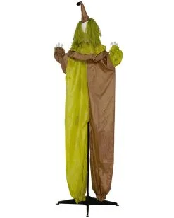 Horror Clown Standfigur Mit Leuchtaugen 180cm -Halloween Geschäft lebensgrosse horror clown figur mit licht 180cm life size horror clown figure with light halloween standfigur clown 53363 3