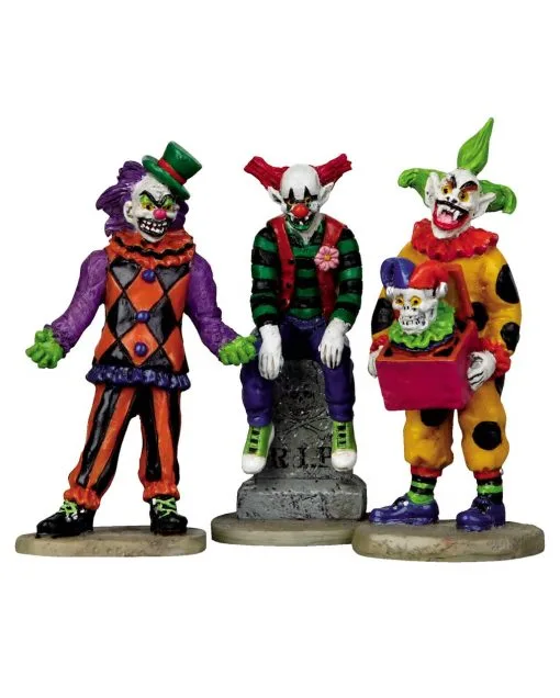 Lemax Spooky Town - Böse Unheimliche Clowns 3er Set -Halloween Geschäft lemax spooky town evil sinister clown halloween dekoration spooky town figuren online kaufen 53730 01