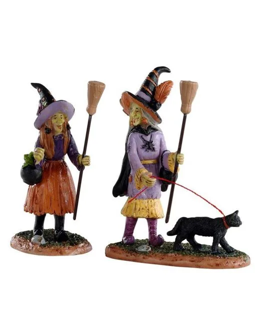 Lemax Spooky Town - Hexen Nacht Ausflug 2er Set -Halloween Geschäft lemax spooky town figuren witches night out halloween dekoration spooky town figurine 53623 01