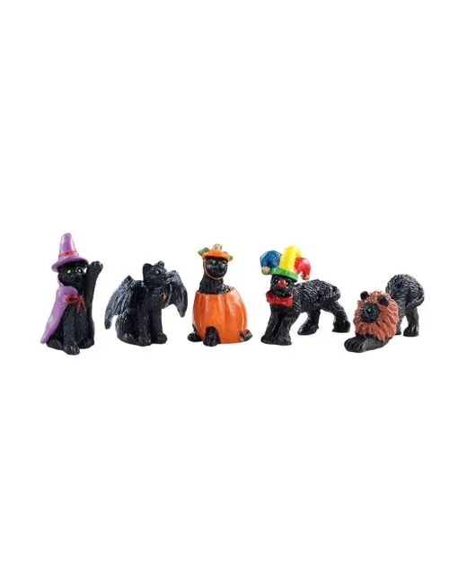 Lemax Spooky Town - Halloween Katzen 5er Set -Halloween Geschäft lemax spooky town halloween cats 5er set halloween figuren halloween katzen figuren set 53718 01