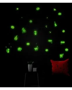 Leuchtende "Kürbisse & Katzen" Halloween Sticker -Halloween Geschäft leuchtende halloween sticker kuerbisse und katzen glow in the dark halloween sticker pumpkin and cats 51727 03