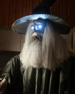 Mittelalterlicher Zauberer Halloween Animatronic 190cm -Halloween Geschäft mittelalterlicher magier halloween animatronic medieval wizard halloween animatronic halloween dekoration 53778 05