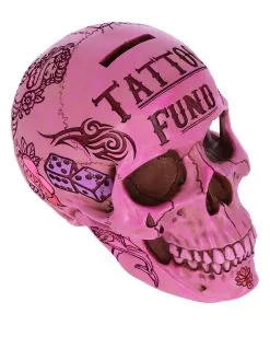 Pinke Tattoo Fund Totenschädel Spardose -Halloween Geschäft pinke tattoo fund totenkopf spardose pinke tattoo fund money box totenschaedel geschenkartikel 54552 06