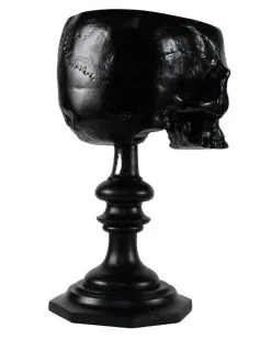 Schwarzer Totenschädel Als Ringehalter 21cm -Halloween Geschäft schwarzer totenkopf als ringehalter schwarzer totenschaedel als ringhalter black skull ring holder gothic wohnaccessoire 54858 04