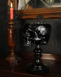 Schwarzer Totenschädel Als Ringehalter 21cm -Halloween Geschäft schwarzer totenkopf als ringehalter schwarzer totenschaedel als ringhalter black skull ring holder gothic wohnaccessoire 54858 06