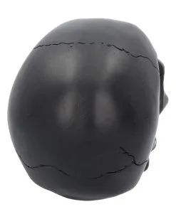 Schwarzer Totenschädel Mit Goldener Rose 15cm -Halloween Geschäft schwarzer totenkopf mit goldener rose black skull with golden rose gothic deko gothic totenkopf 54621 05