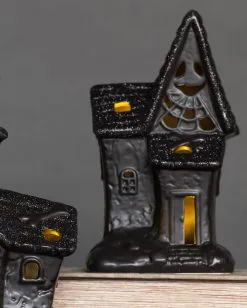 Beleuchtete Glitzer Spukendes Geisterhaus Deko -Halloween Geschäft spooky glitter geisterhaus deko mit led spooky glitter light up haunted house halloween spukhaus deko 53049 4