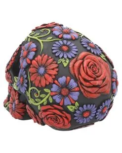 Sugar Skull Mit Blütenmuster -Halloween Geschäft sugar skull mit blueten ornament sugar skull mit bluetenmuster sugar bloom skull 39199 04