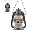Totenkopf Laterne Mit LED Licht 15cm