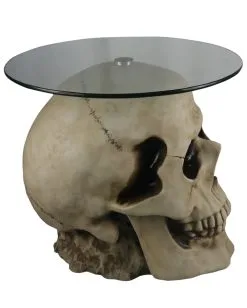 Totenschädel Tisch Mit Glasplatte 56,5cm 7 Totenschädel Tisch Mit Glasplatte 56,5cm -Halloween Geschäft totenkopf tisch mit runder glasplatte totenschaedel tisch mit runder glasplatte skull table with round glass plate 54783 03